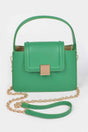 Faux Leather Top Handle Crossbody Bag