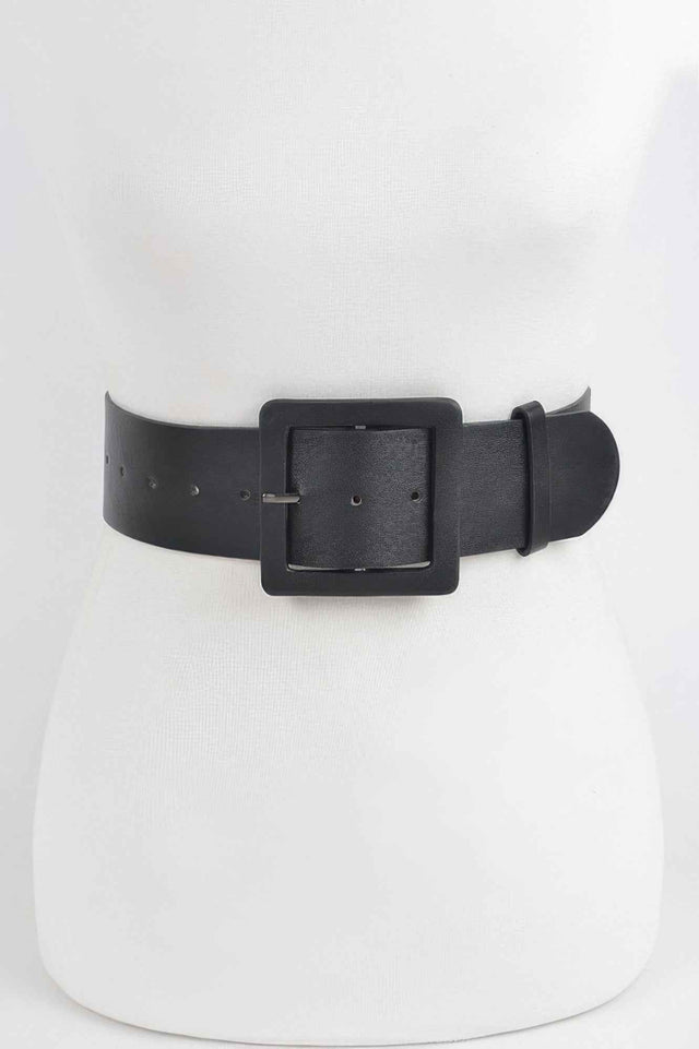 Faux Leather Wide Waist Belt