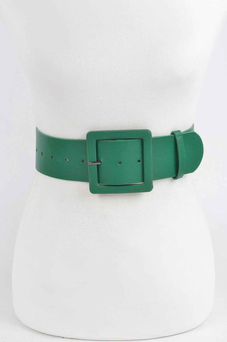 Faux Leather Wide Waist Belt
