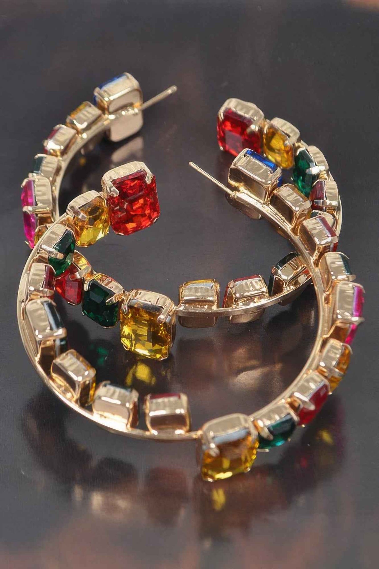 Stone Hoop Earring