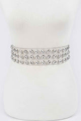 Multi Large Stone Clear Waist Belt