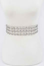 Multi Large Stone Clear Waist Belt
