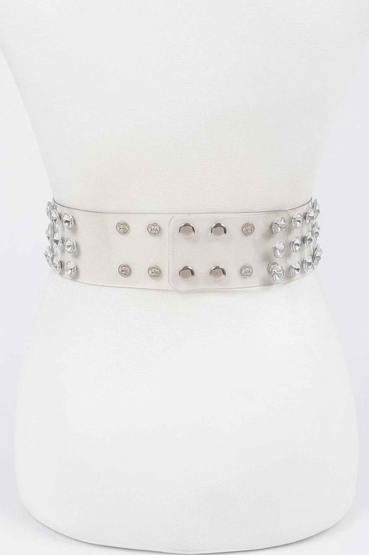 Multi Large Stone Clear Waist Belt
