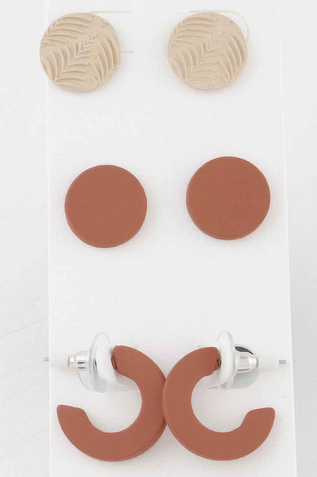 Two Toned Nature Earrings Set