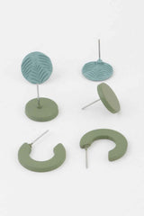Two Toned Nature Earrings Set