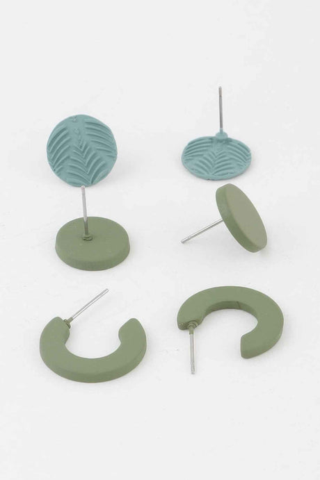 Two Toned Nature Earrings Set