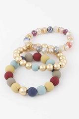 Two Toned Crystal Bead Bracelet