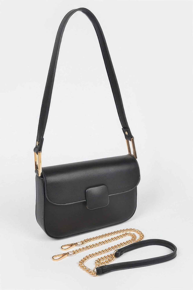 Faux Leather Shoulder Bag