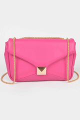 Faux Leather Flap Crossbody Bag