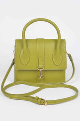 Faux Leather Top Handle Bag