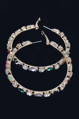 Multi Rhinestone Hoop Earring