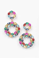 Rhinestone Round Daggle Earring