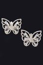 Butterfly Clear Rhinestone Gem Earrings