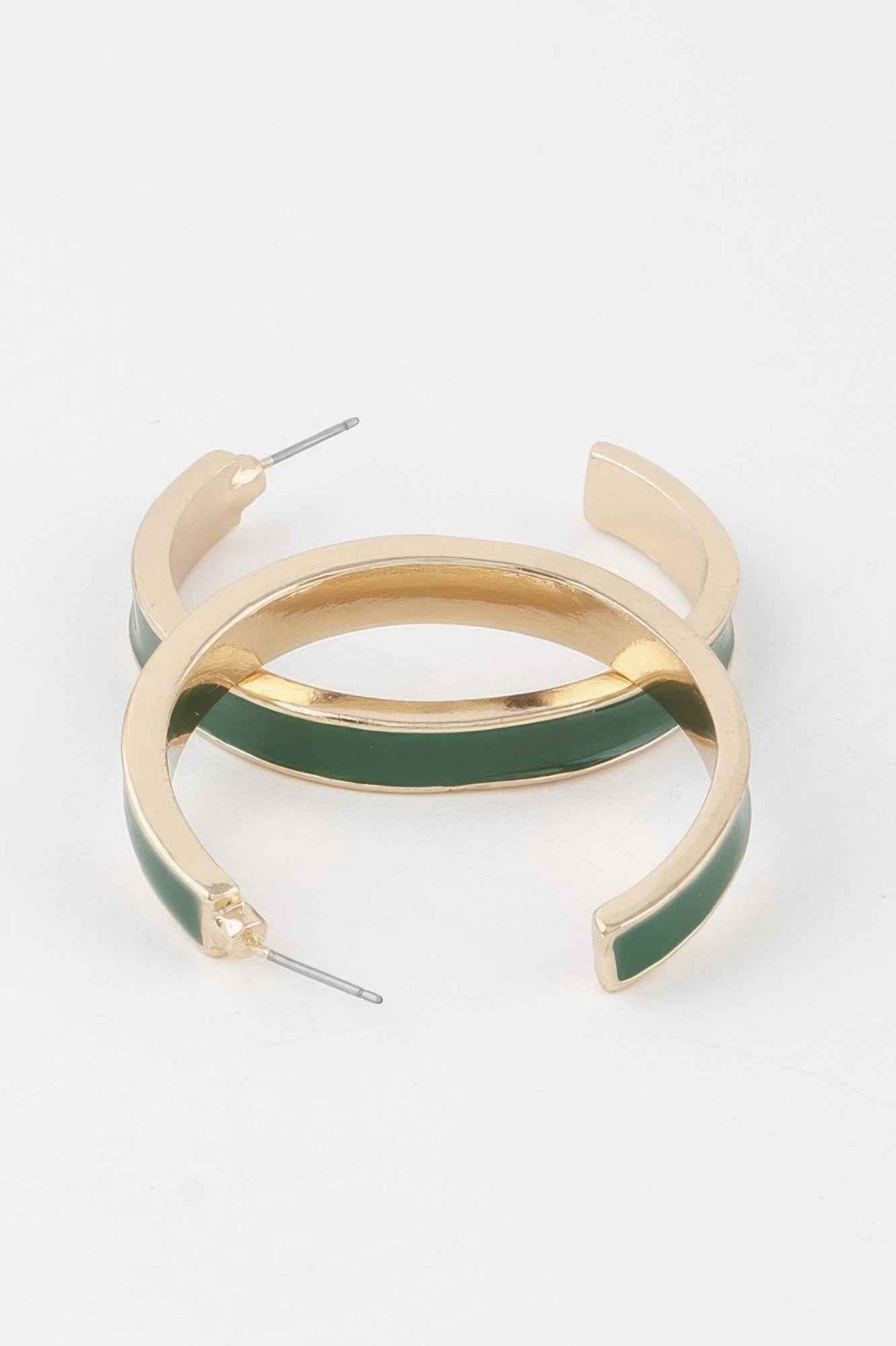 Solid Lined Hoop Earrings