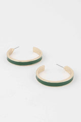 Solid Lined Hoop Earrings