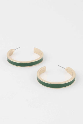 Solid Lined Hoop Earrings