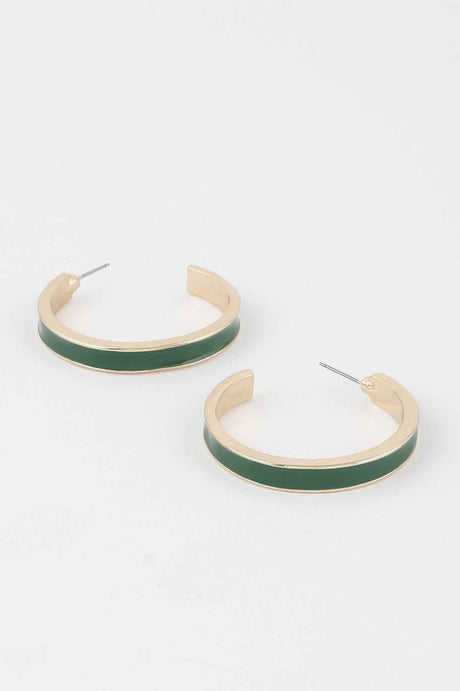 Solid Lined Hoop Earrings