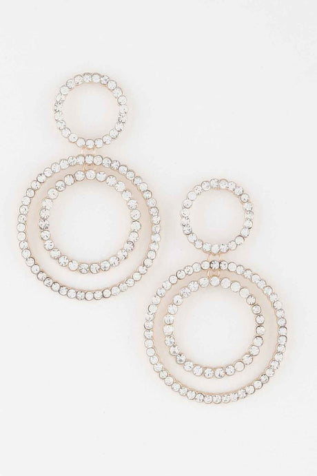 Double Jeweled Circle Earrings