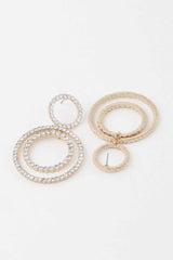 Double Jeweled Circle Earrings