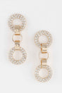 Crystal Cuff Chain Drop Earrings