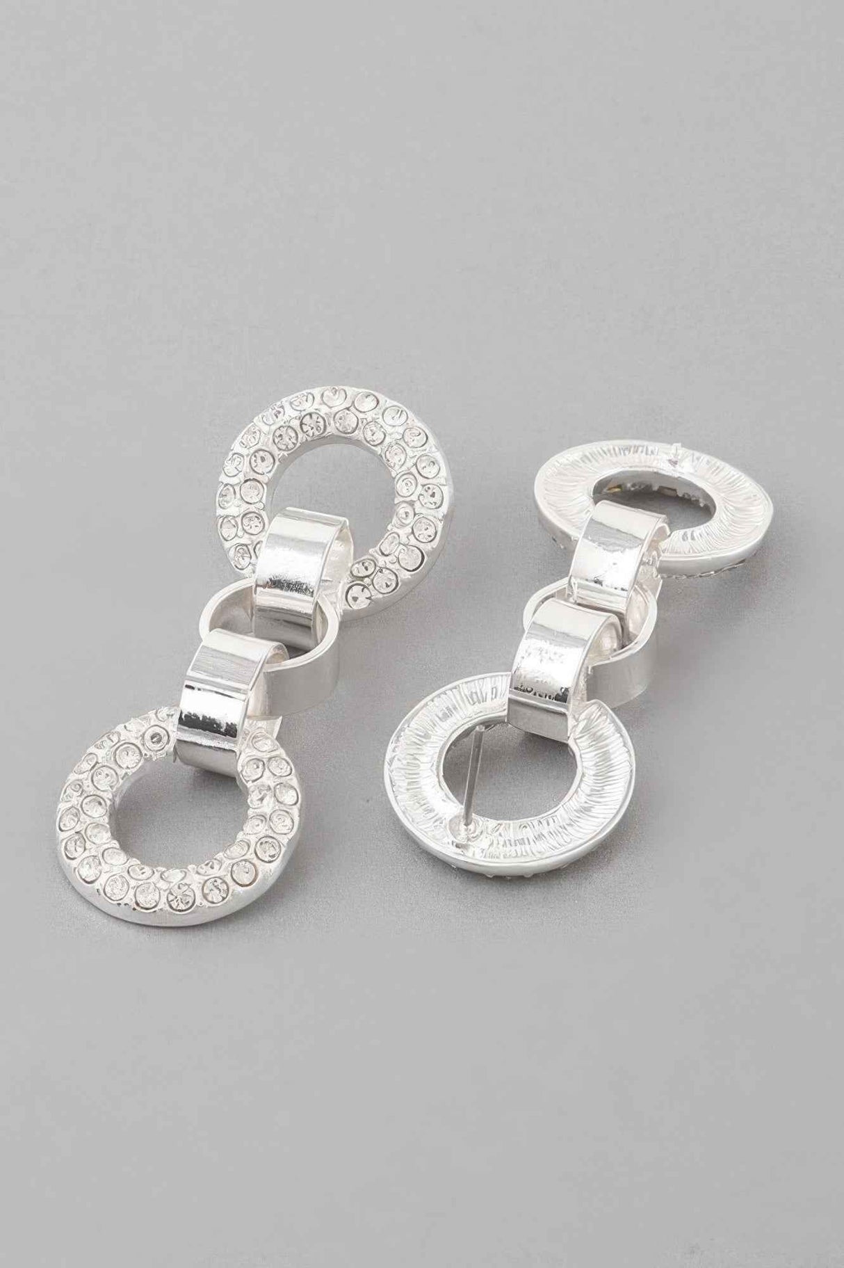 Crystal Cuff Chain Drop Earrings