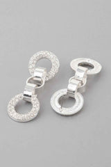 Crystal Cuff Chain Drop Earrings