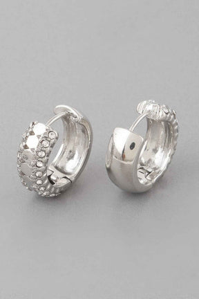 Half Jeweled Hoop Earrings