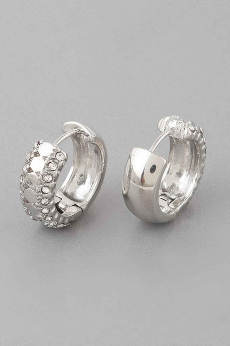 Half Jeweled Hoop Earrings