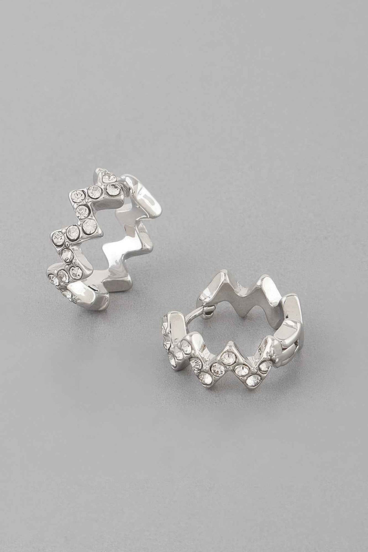 Jeweled Swivel Hoop Earrings