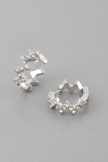 Jeweled Swivel Hoop Earrings