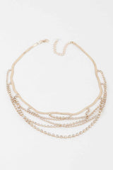 Multi Crystal Laced Strand Necklace