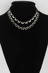 Multi Square Crystal Charm Necklace