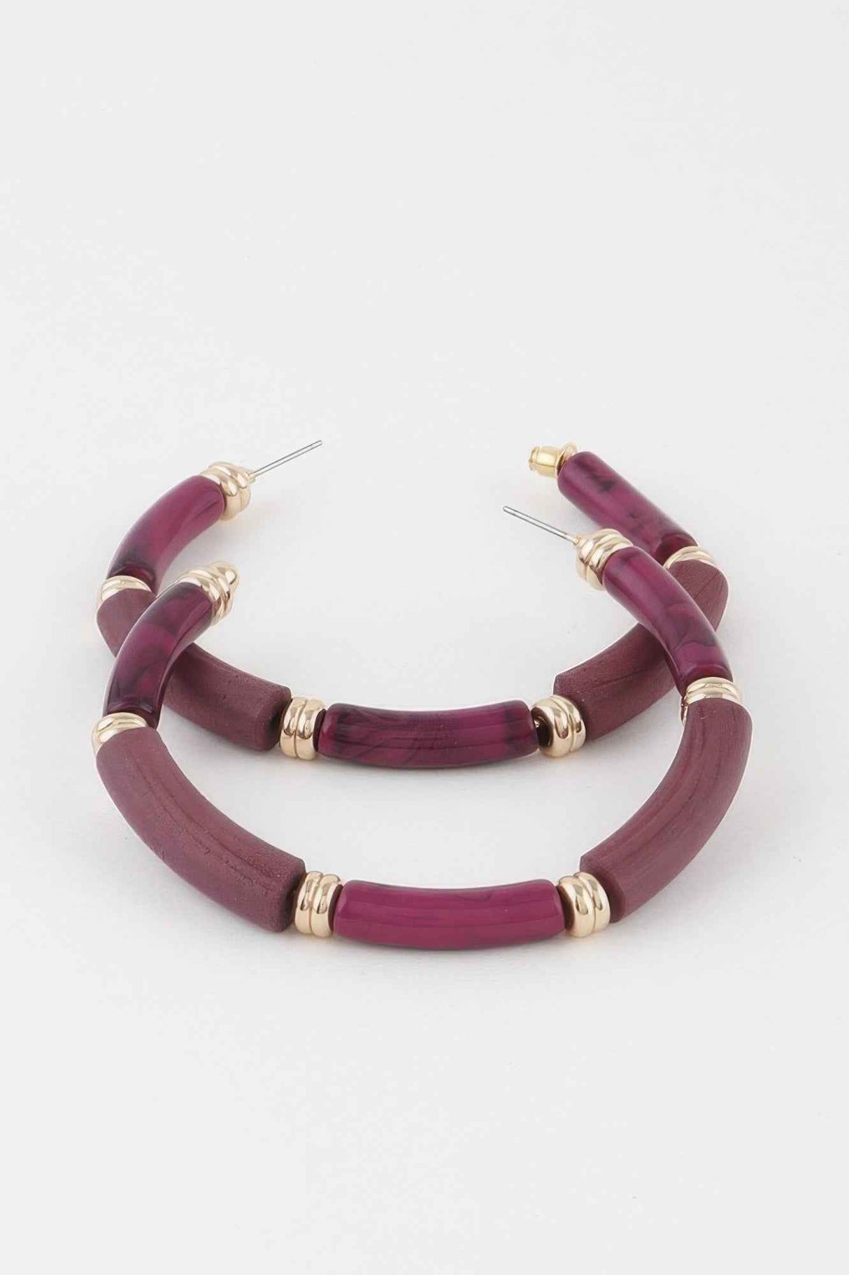 Multi Marble Hoop Earrings