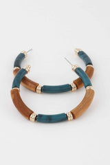 Multi Marble Hoop Earrings