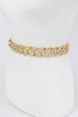 Rhinestone Oversized Plus Size Chain Belt