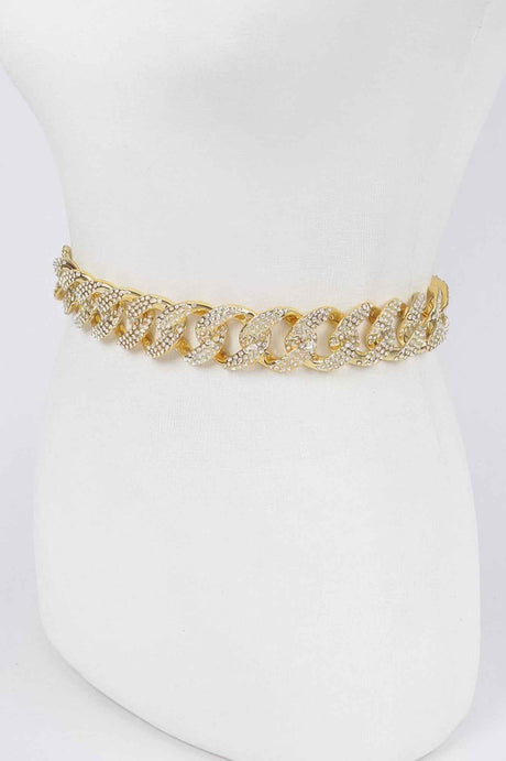Rhinestone Oversized Plus Size Chain Belt