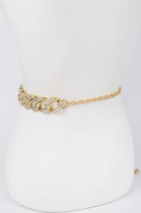 Rhinestone Oversized Plus Size Chain Belt