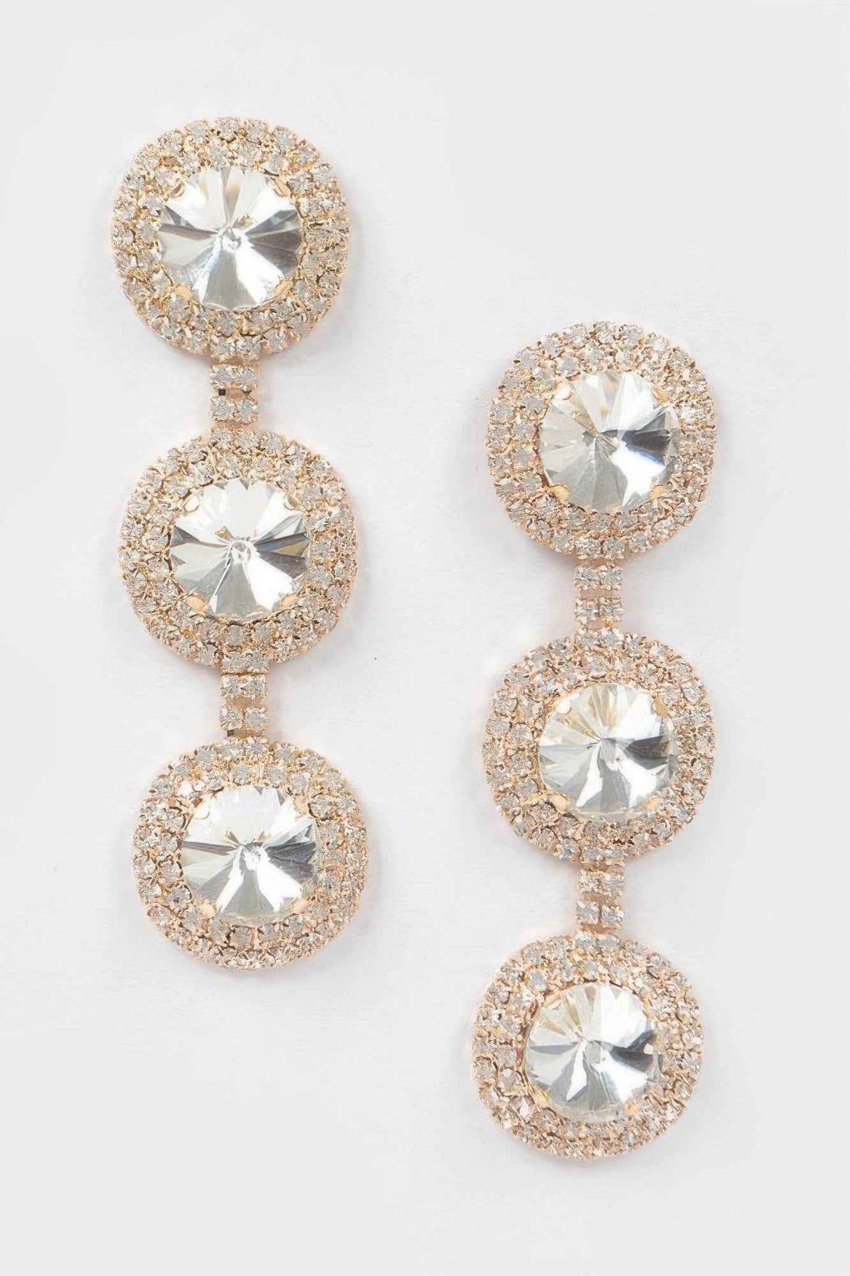 Multi Rhinestone Dangle Earring