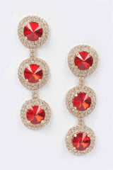 Multi Rhinestone Dangle Earring