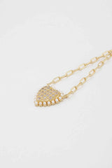 Rhinestone Heart Chain Necklace