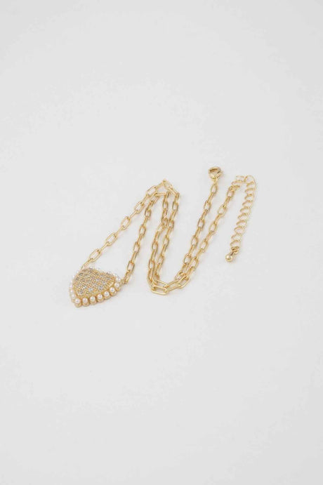 Rhinestone Heart Chain Necklace