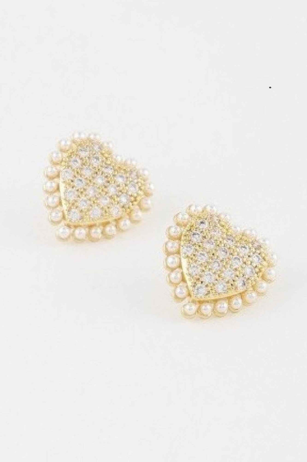 Beaded Heart Stud Earrings