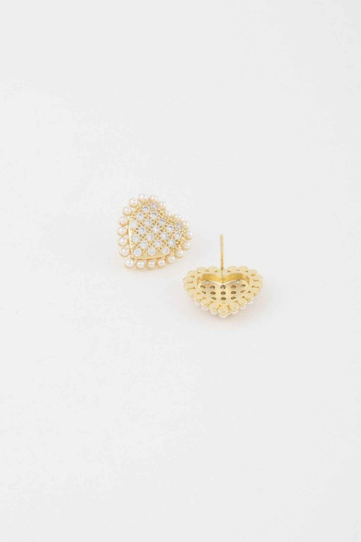 Beaded Heart Stud Earrings