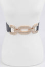 Metal W/rhinestone Elastic Waist Belt