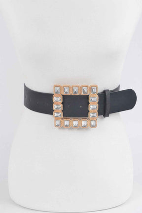 Rhinestone Gemstone Square Belt