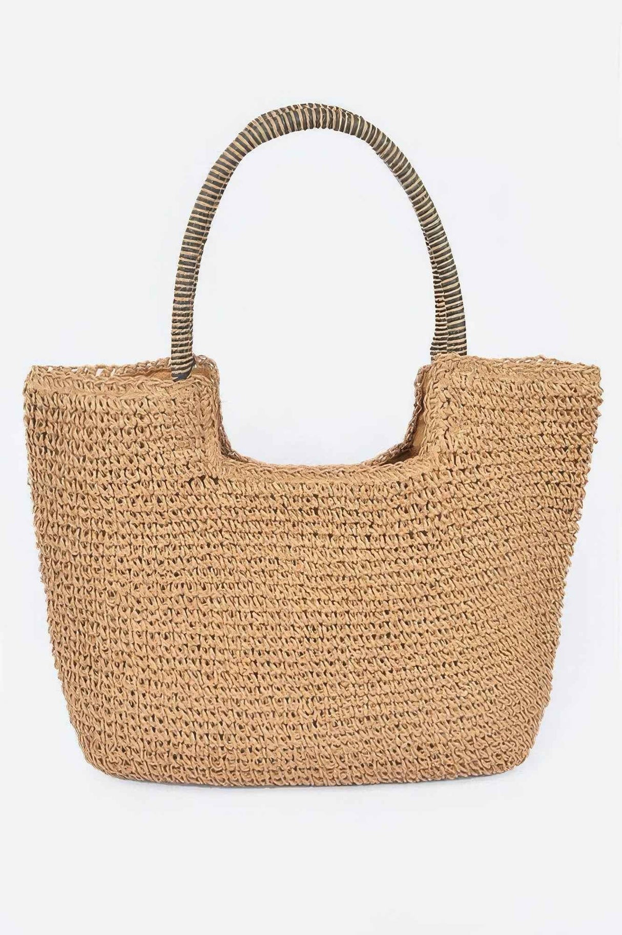 Faux Straw Tote Bag