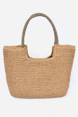 Faux Straw Tote Bag