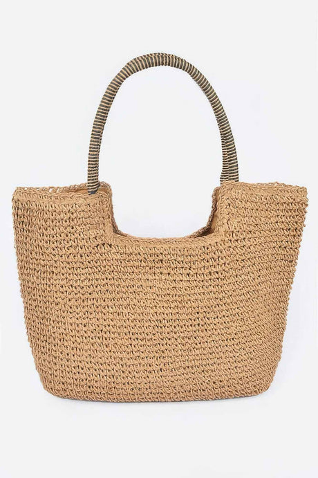 Faux Straw Tote Bag