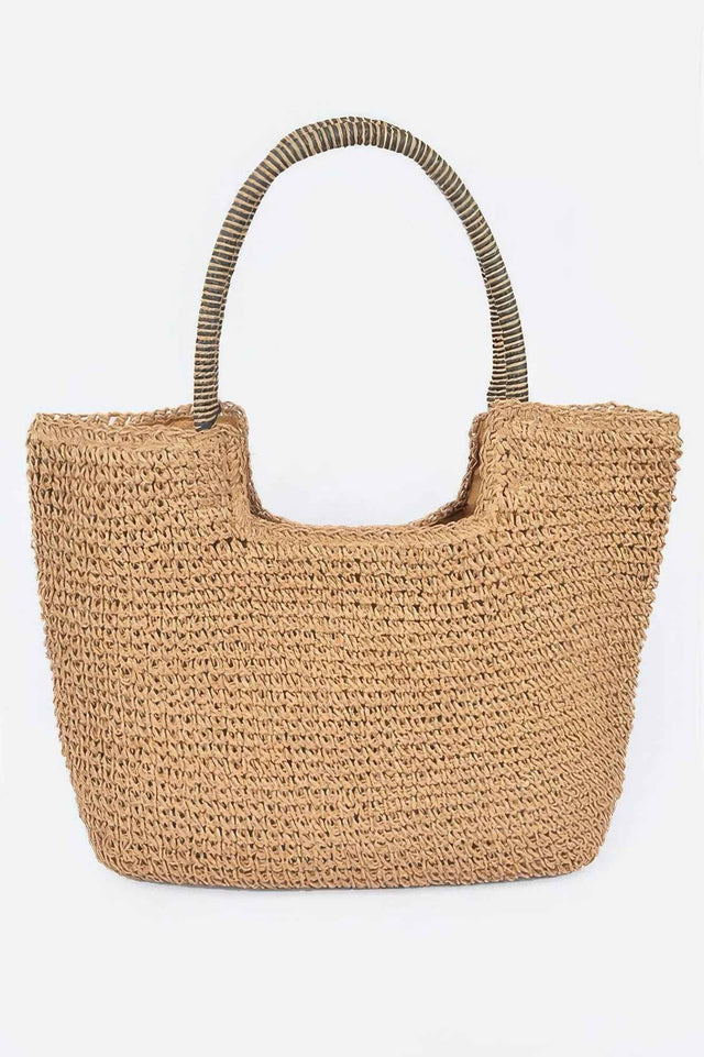 Faux Straw Tote Bag