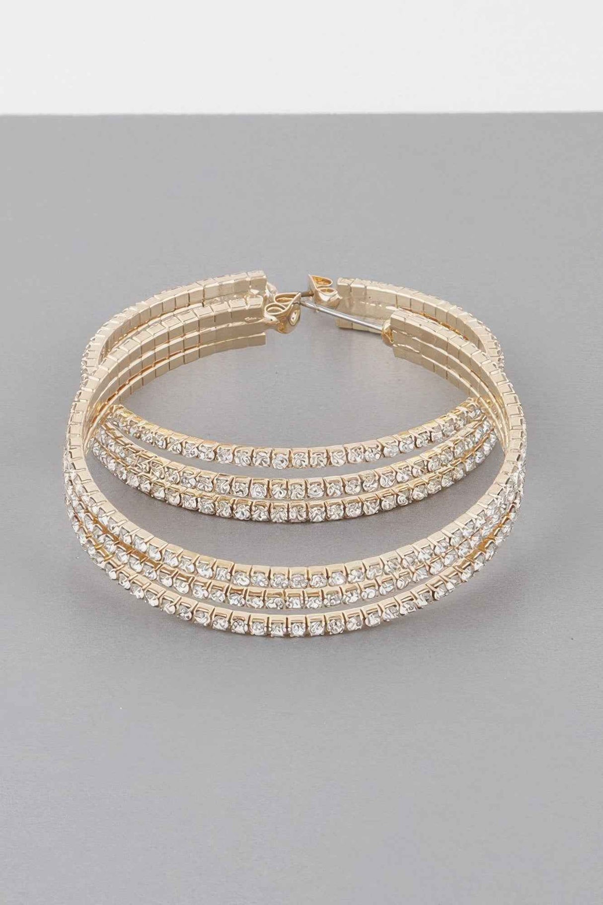 Triple Jewel Hoop Earrings